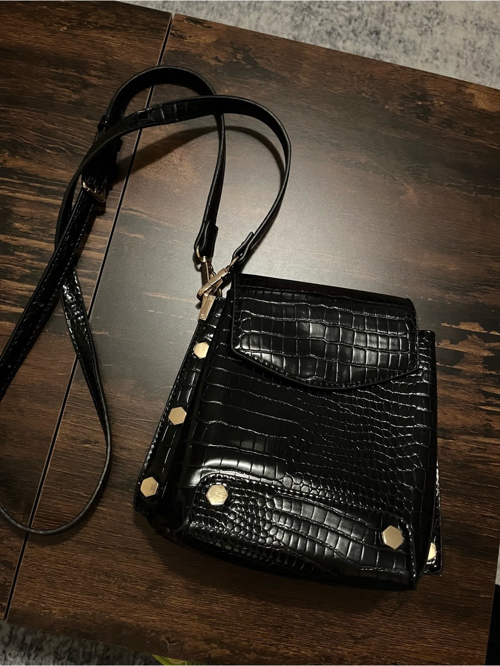 Urban Expressions Crossbody Bag with Gold Accents